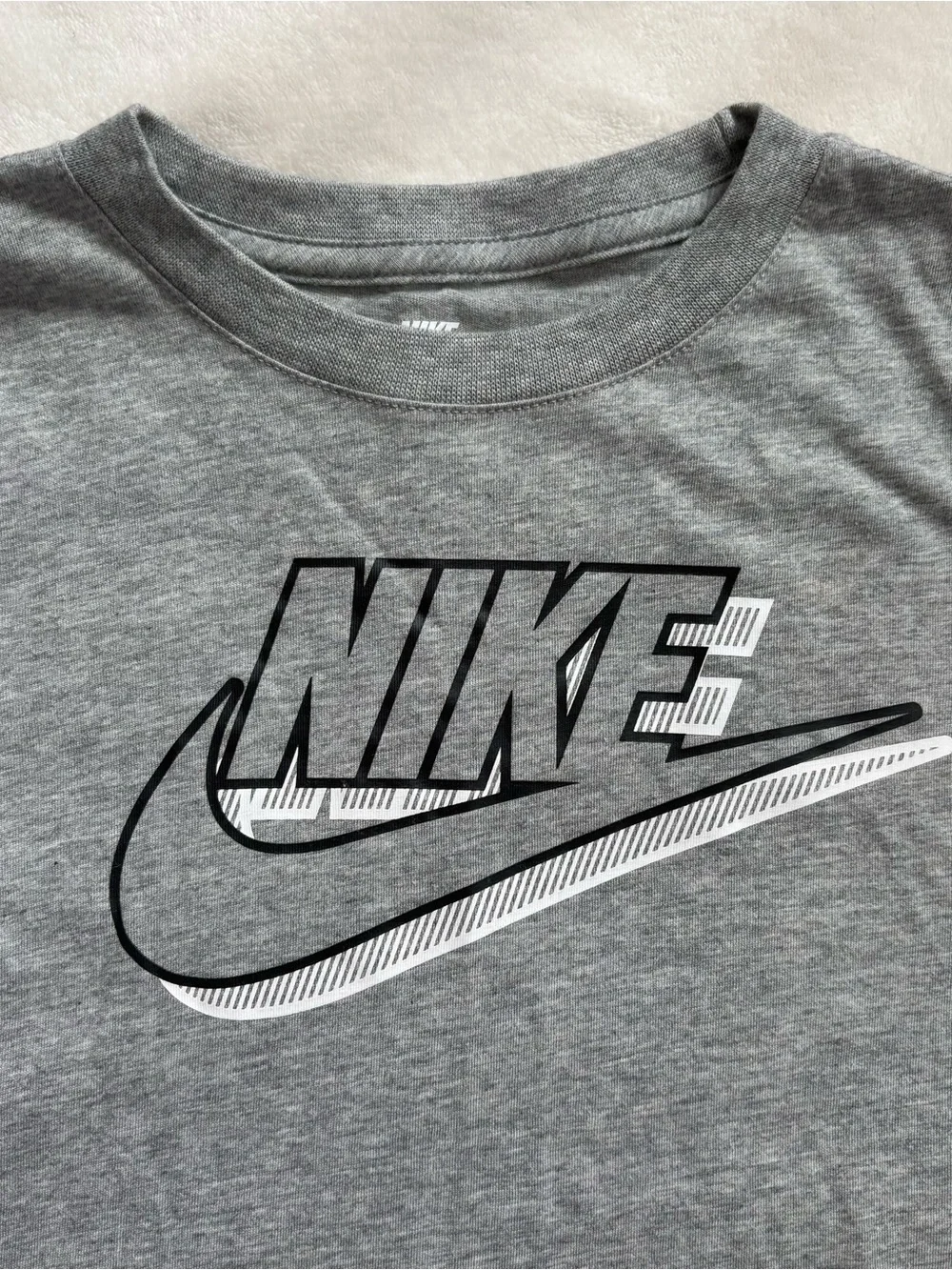 Nike Kid’s Gray Long-Sleeve Logo Shirt